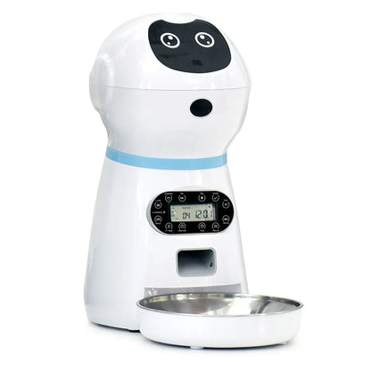 Robot pet intelligent feeding equipment cat and dog regular quantitative automatic feeding machine removable and washable stainl