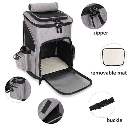Breathable Pet Cat Carrier Backpack Foldable Pet Carrier Transport Travel Bag Expandable Large Capacity Creative for Cats Dogs