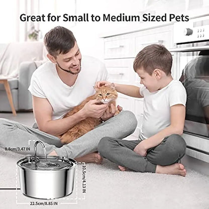 Automatic Cat Water Fountain Stainless Steel Pet Fountain Dog Water Dispenser With USB Electric Ultra-Quiet Pump Cat Supplies