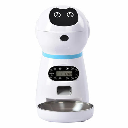 Robot pet intelligent feeding equipment cat and dog regular quantitative automatic feeding machine removable and washable stainl