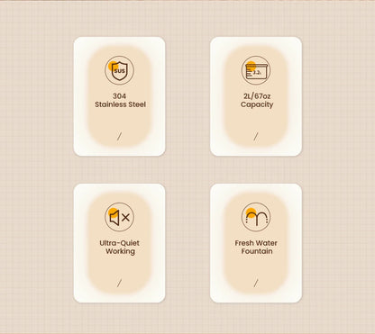 ROJECO Stainless Steel Pet Drinking Fountain Automatic Cat Water Fountain Smart Pet Water Dispenser for Dog Cat Drinking Supply