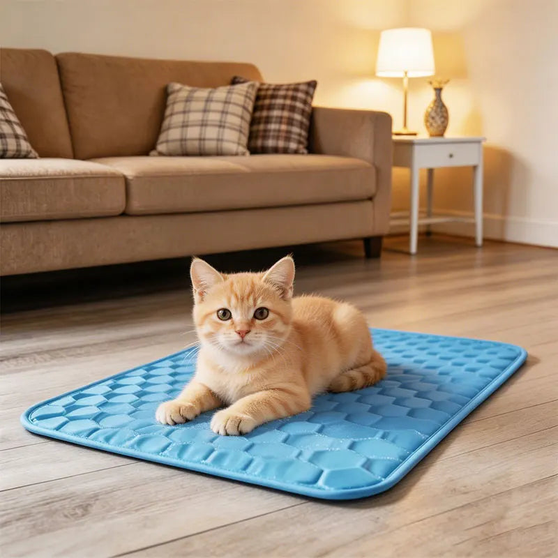 Pawfect Elite™ Instant Self-Cooling Pet Mat – Breathable Ice Silk Pad❄️