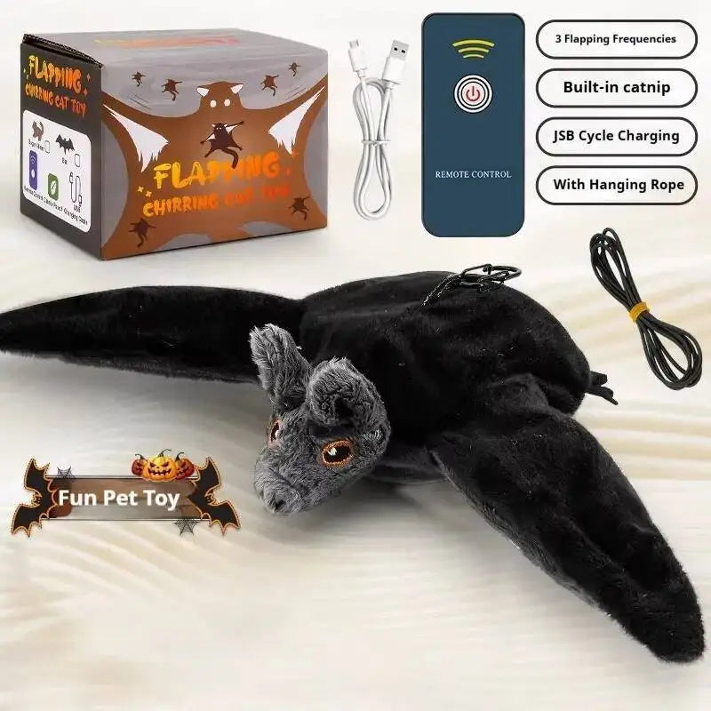 🎃🦇 Pawfect Elite® Halloween Bat Toy – Interactive Rechargeable Pet Toy with Flapping Wings & Catnip 🐾