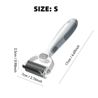 Dog Cat Grooming Brush, Double-Sided Deshedding - Dematting Undercoat Rake and Pin Brush for Long and Short Haired Dogs Cats