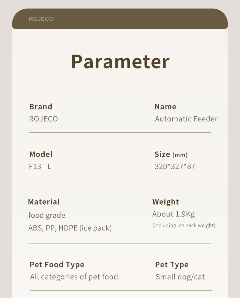 ROJECO 6 Meals Automatic Pet Feeder Smart Cat Food Dispenser For Wet & Dry Food Kibble Dispenser Accessories Auto Feeder For Cat