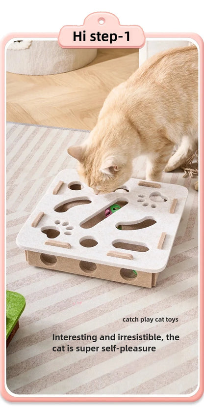 Cat toy bell balls Dig hole funny box felt maze hole Interactive Cats Game self-exciting tool kitten pet cat puzzle teasing cat
