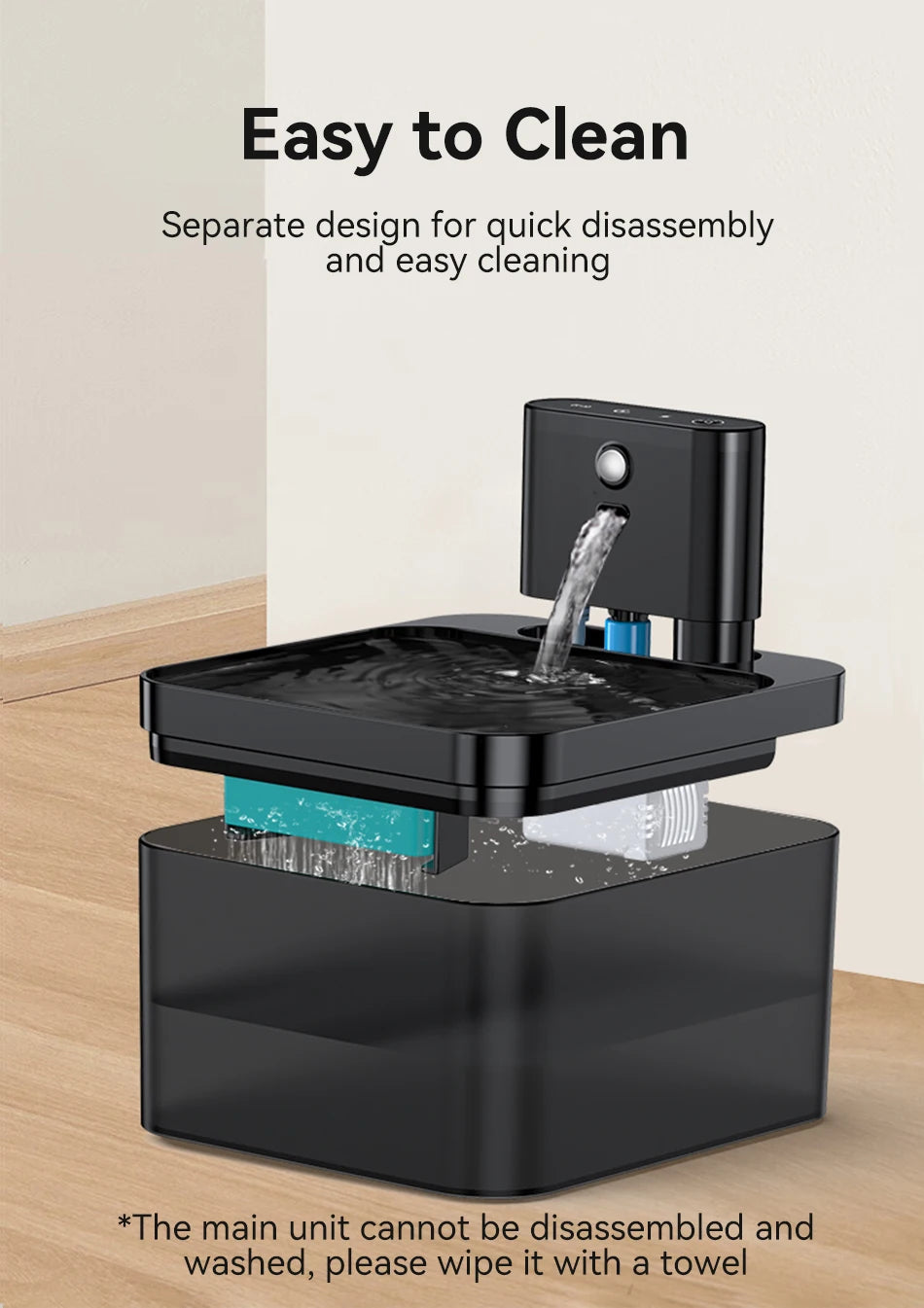 ROJECO Wireless Automatic Cat Water Fountain 2600mAh Pet Water Dispenser For Dog Cat Infrared Sensor Smart Pet Drinkier Fountain