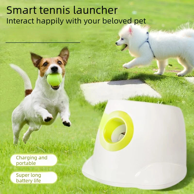 🐾 Interactive Automatic Dog Ball Launcher – Smart Tennis Ball Machine & Fetch Toy Dispenser 🎾