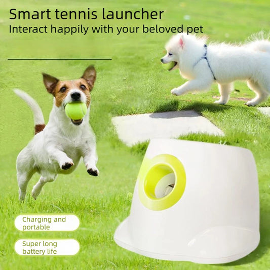 🐾 Interactive Automatic Dog Ball Launcher – Smart Tennis Ball Machine & Fetch Toy Dispenser 🎾