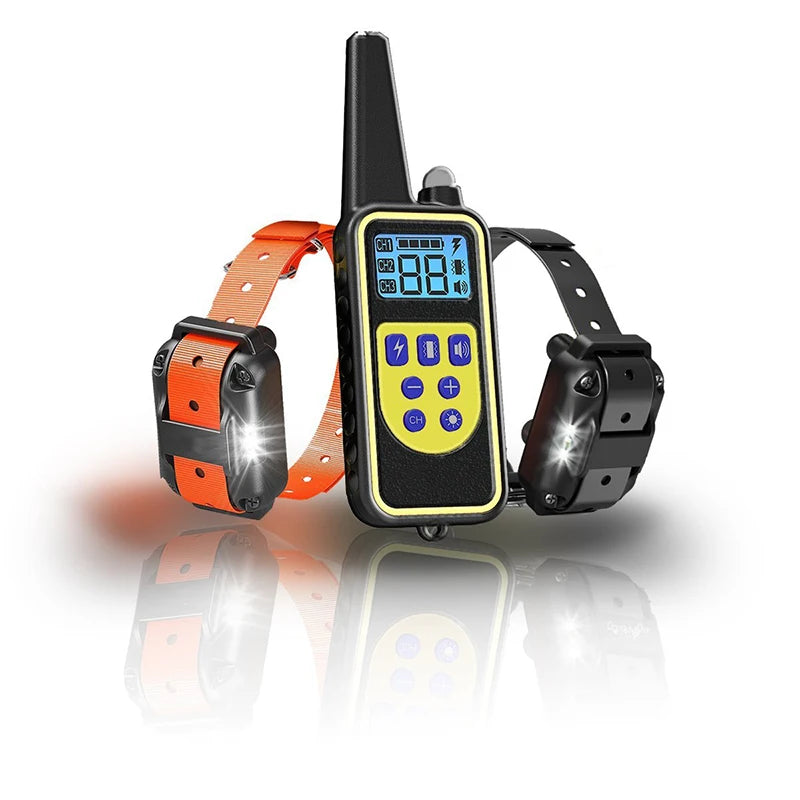 Electric Dog Training Collar 1000m Adjustable Pet Collar Remote Control Dog Device Anti Barking Device for 1/2/3 Dogs Trainer