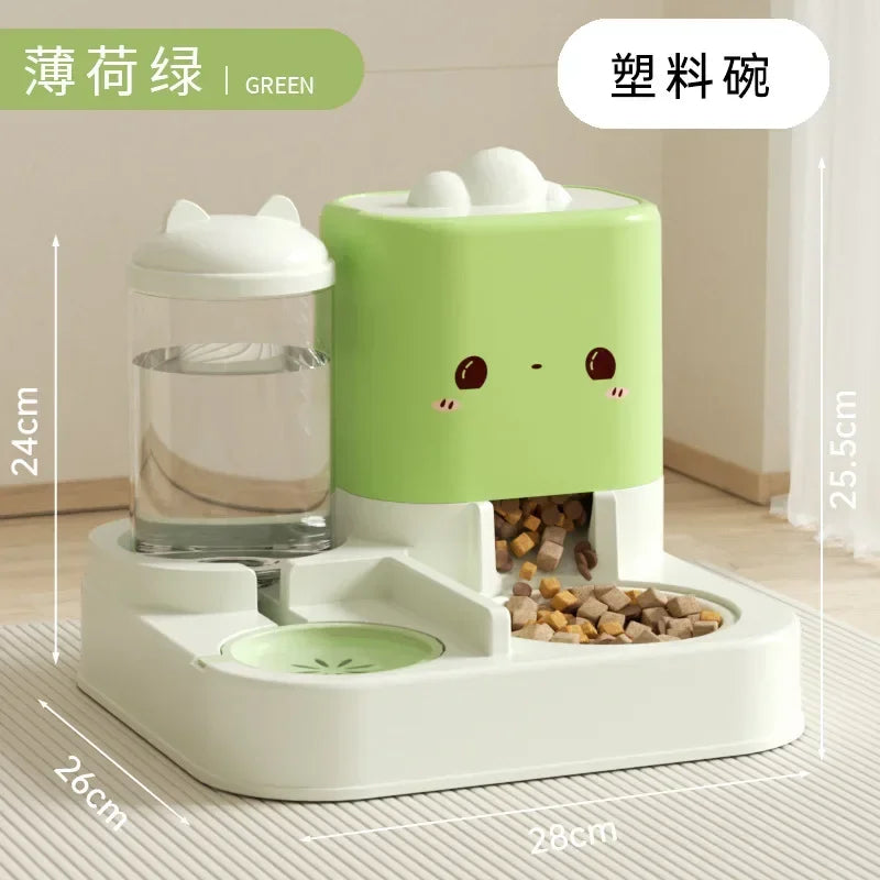 Cartoon cat feeding water feeder cat bowl cat and dog universal pet bowl water dispenser pet supplies spot