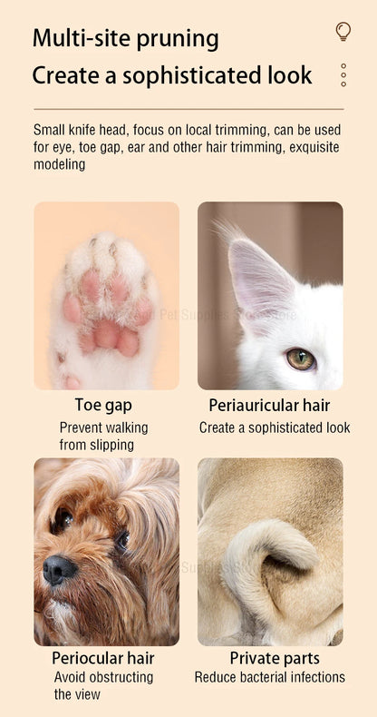 New Dog Beauty Trimmer Fully Waterproof Dog Trimmer with LED Light Dog Claw Trimmer Cat Claw Hair Trimmer Pet Claw Trimmer