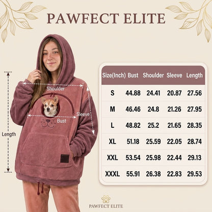 🐶 Pawfect Elite™ Dog Pouch Hoodie  Fleece Lined  Unisex Carrier Sweatshirt 🐾
