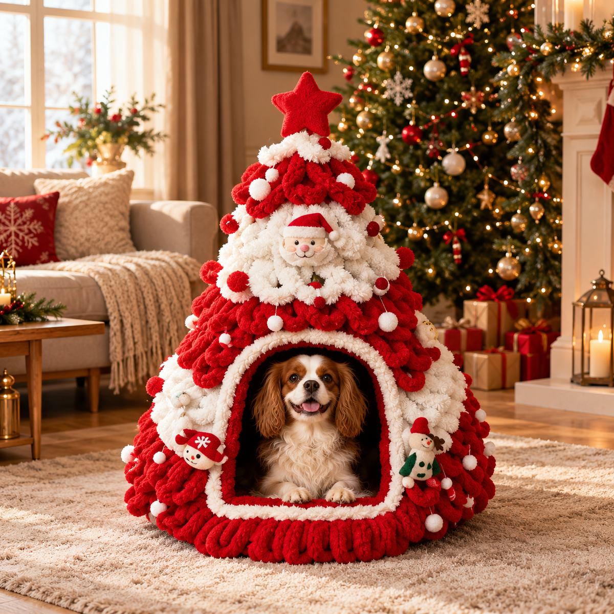 🐾 Pawfect Elite™ Christmas Tree Pet Bed 🎄 Warm Indoor Sleeping Nest 🏠
