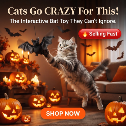 🎃🦇 Pawfect Elite® Halloween Bat Toy – Interactive Rechargeable Pet Toy with Flapping Wings & Catnip 🐾